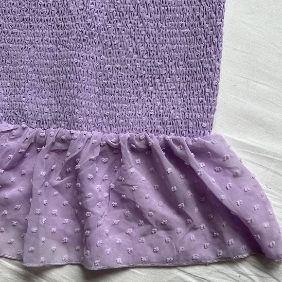 NWT FARORO Bodycon Casual Puff Sleeve Smocked Midi Dress - Picture 7 of 10